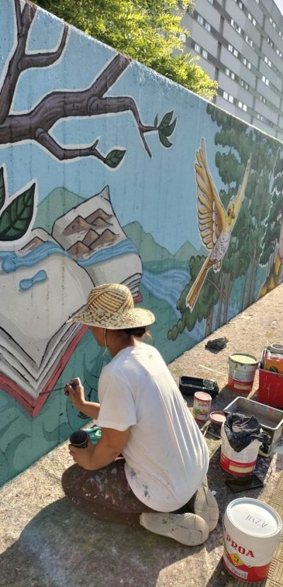 Pintado mural para Rosalia de Castro CEIP Alborada