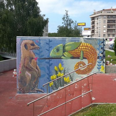 Mural Camelezorca Ilustración Carballo Rexenerafest